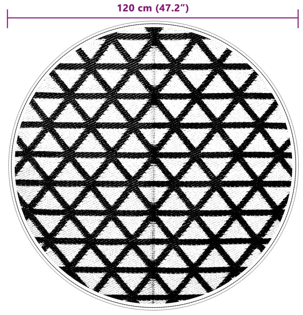 Tapete de exterior Ø120 cm ARAKIL PP preto