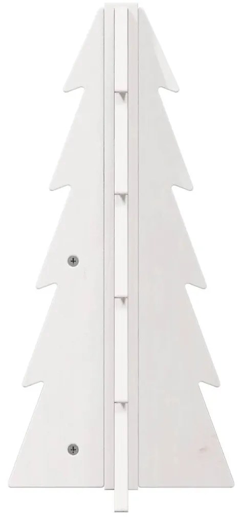 Árvore de Natal decorativa 49 cm madeira de pinho maciça branco