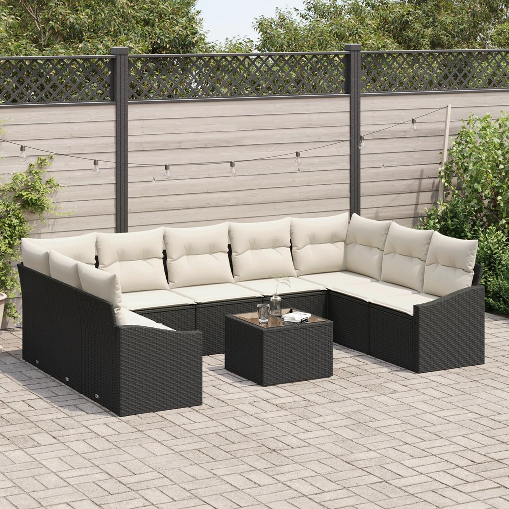 Conjunto de Jantar para Jardim com 9 Peças e Almofadas em Rattan Sinté
