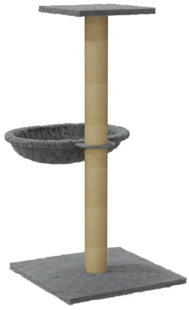 Árvore para gatos com poste arranhador sisal 74 cm cinzento