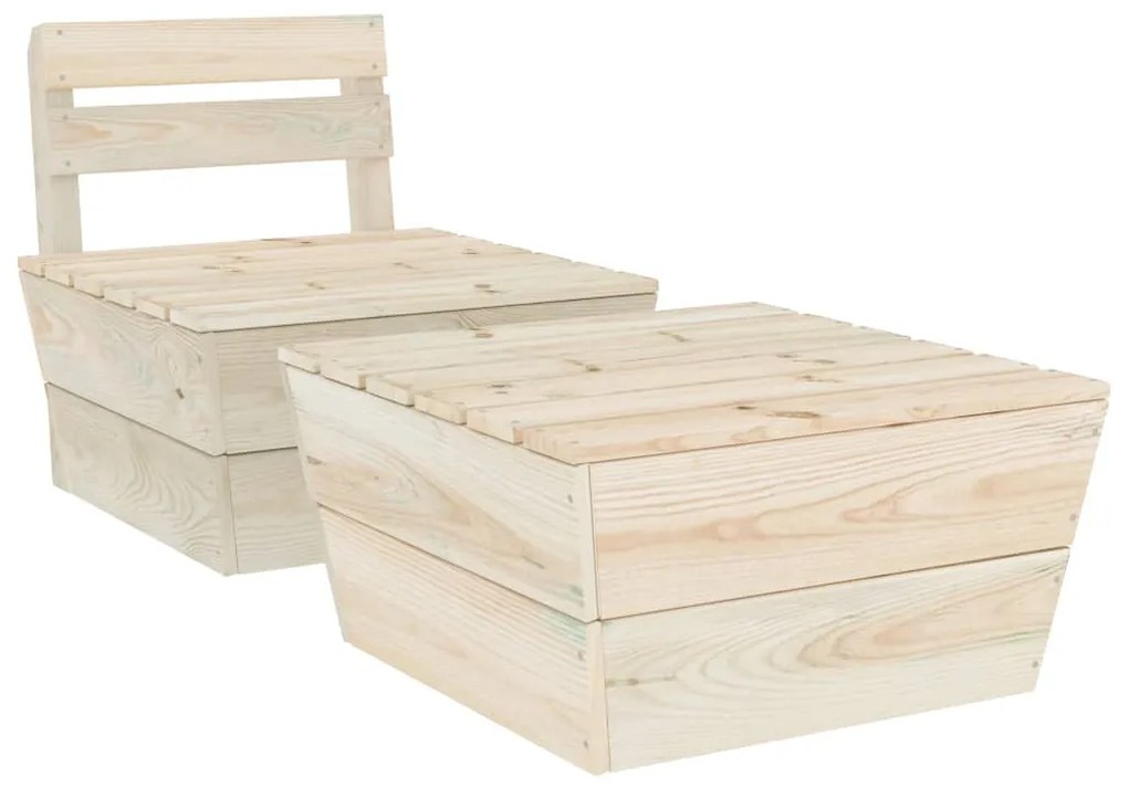 vidaXL 2 pcs conjunto lounge de jardim madeira de abeto impregnada