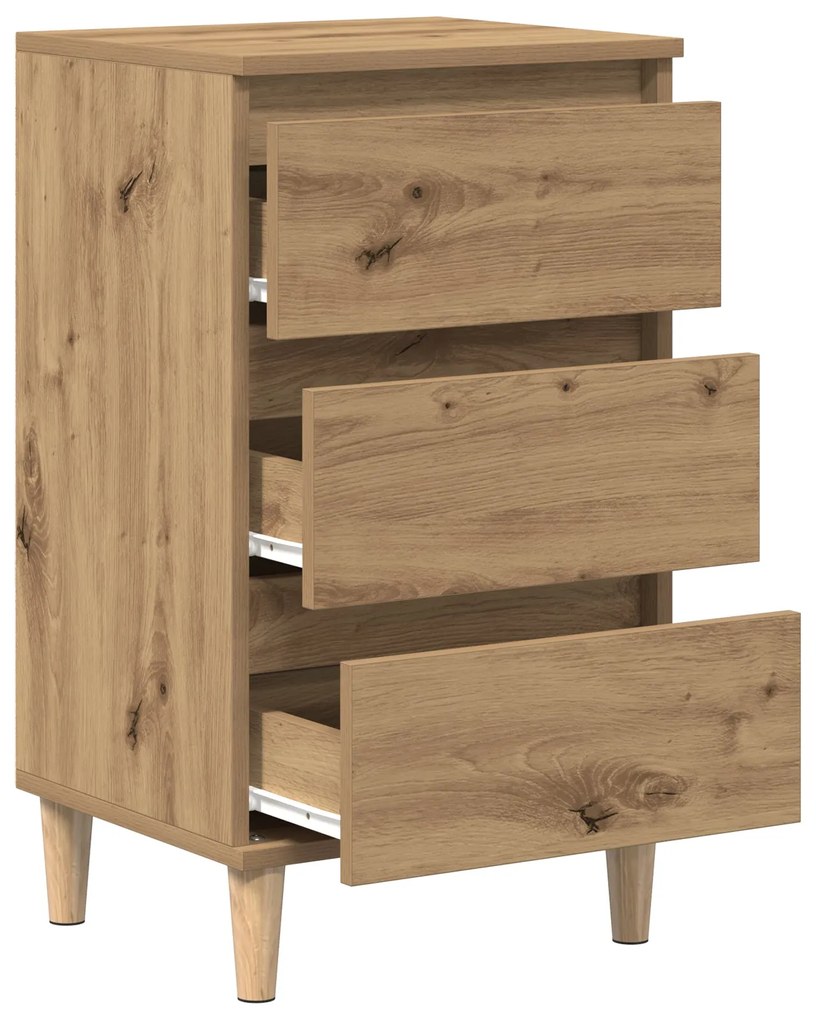 Mesa de cabeceira vidaXL Carvalho Artisan 40x35x70 cm Madeira de engen
