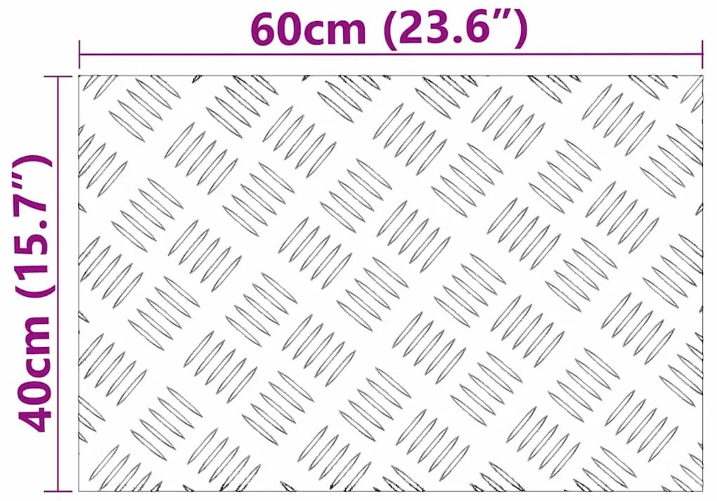 Placas de Alumínio Antiderrapantes vidaXL 2 pcs 60x40 cm