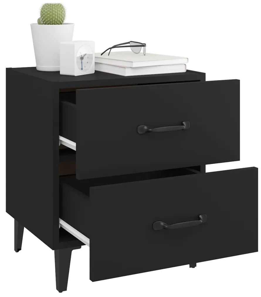 Mesas de cabeceira 2pcs 40x35x47,5 cm preto