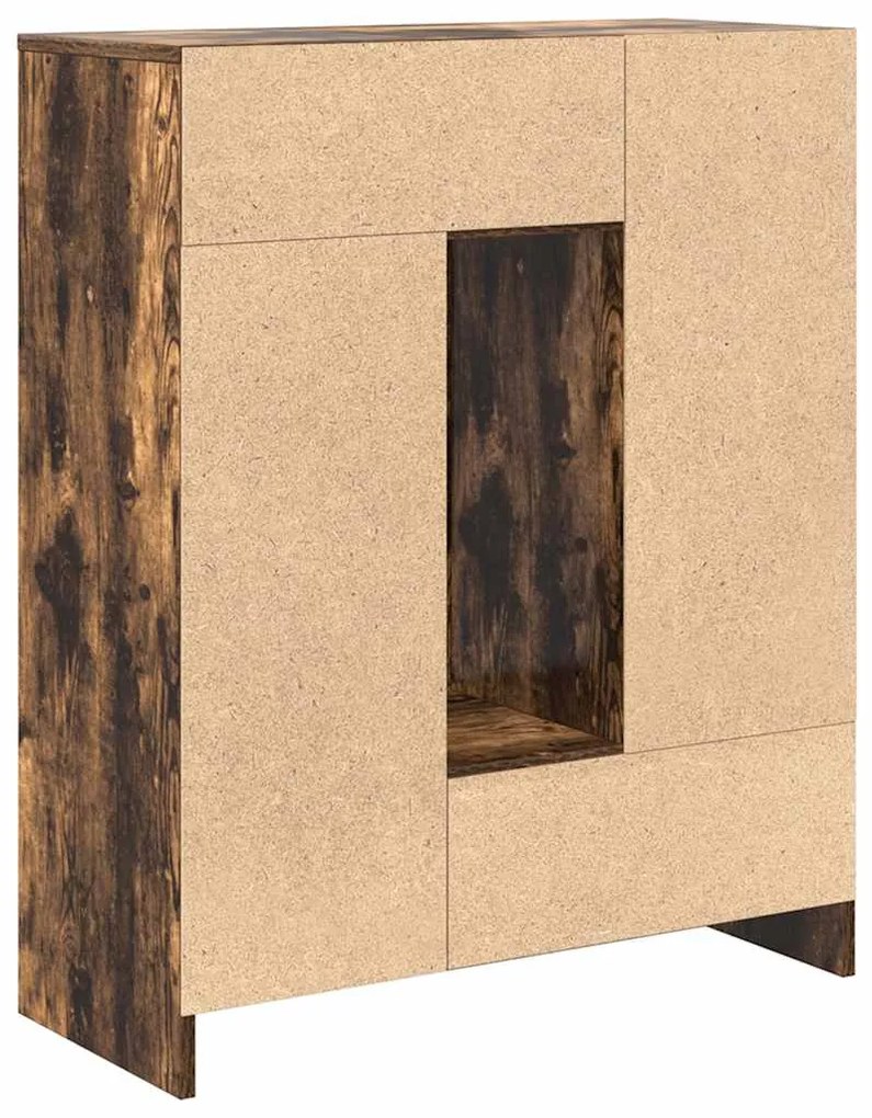 Aparador c/ gavetas e portas 73x31x90 cm carvalho fumado