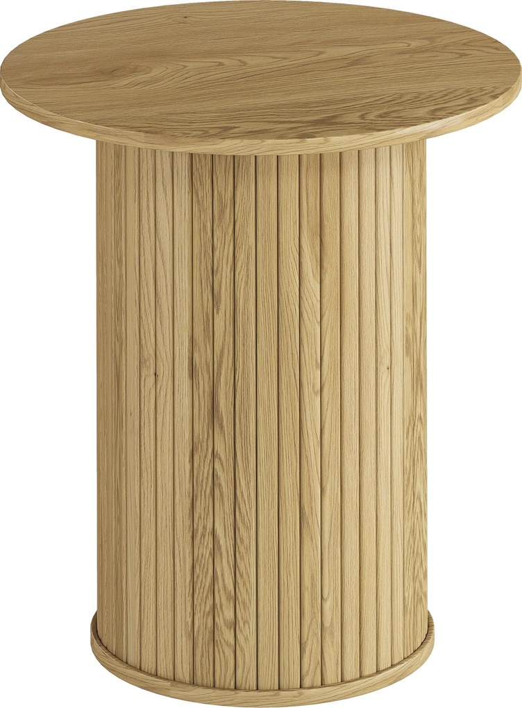 HOMCOM Mesa de apoio redonda Ø 48 cm, mesa de centro com pés canelados para sala, quarto ou espaço pequeno, carvalho | Aosom Portugal