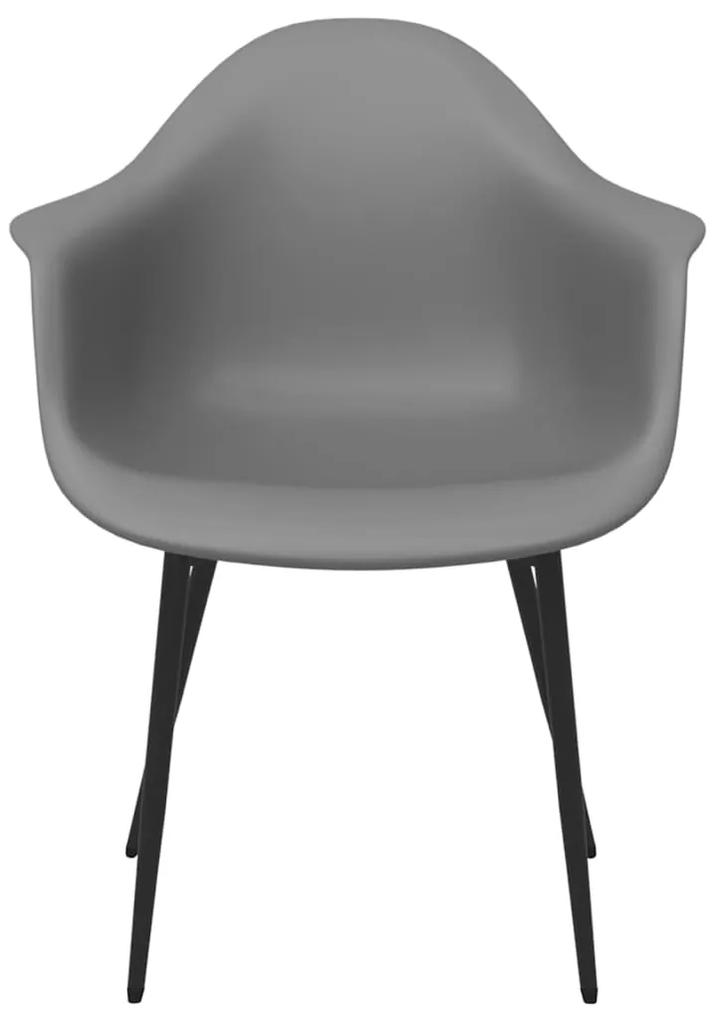 Cadeiras de jantar 2 pcs PP cinzento