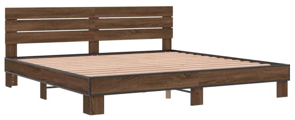 Estrutura de cama 200x200cm derivados madeira/metal