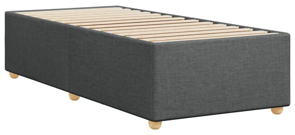 Estrutura de cama sem colchão 90x190 cm tecido cinzento-escuro