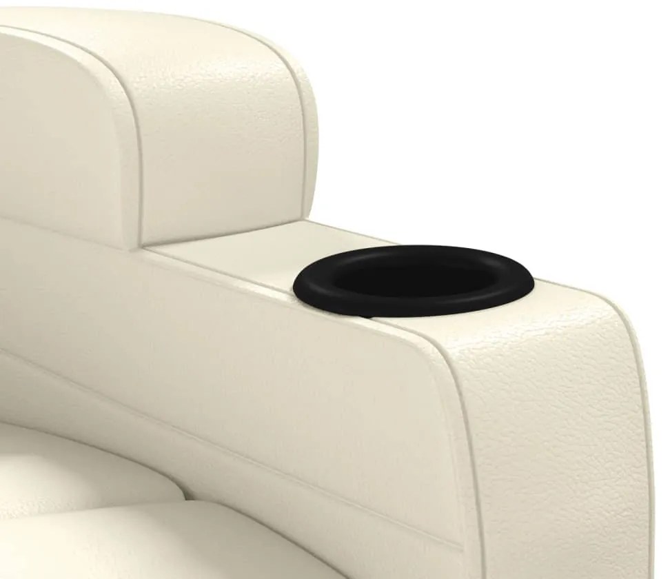 Poltrona reclinável couro artificial branco nata