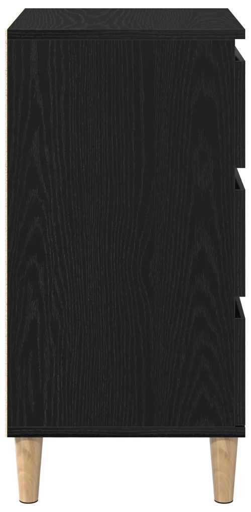 Mesa de Cabeceira vidaXL Preto Carvalho 40x35x70 cm Madeira Derivada