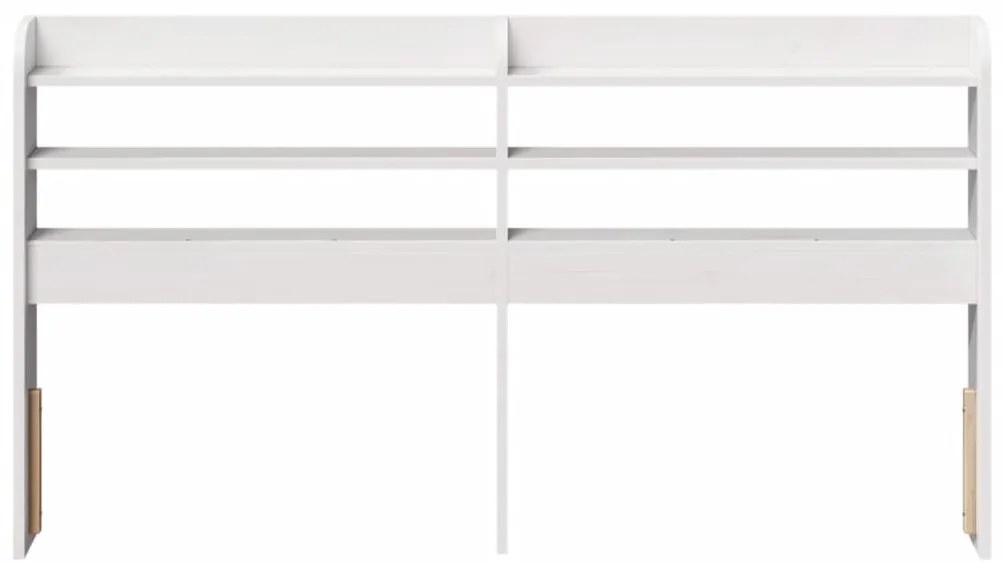 Cabeceira com prateleiras 150 cm madeira de pinho maciça branco