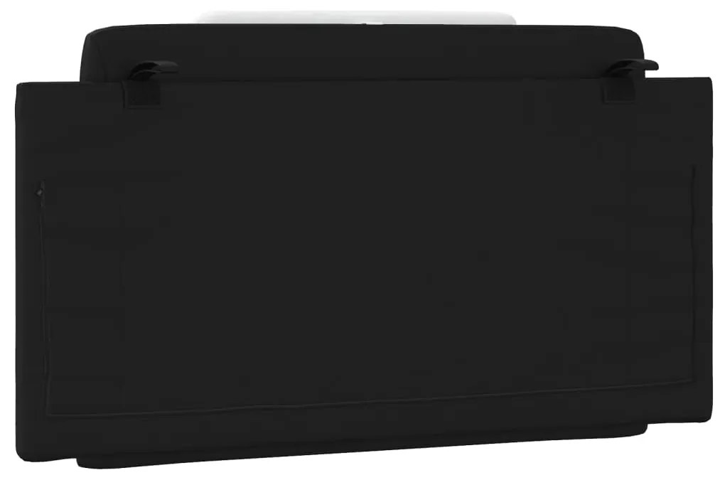 Almofadão de cabeceira 100 cm couro artificial preto e branco
