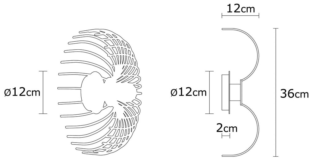 Candeeiro de Parede Aspendos – Branco – 12 cm x 36 cm
