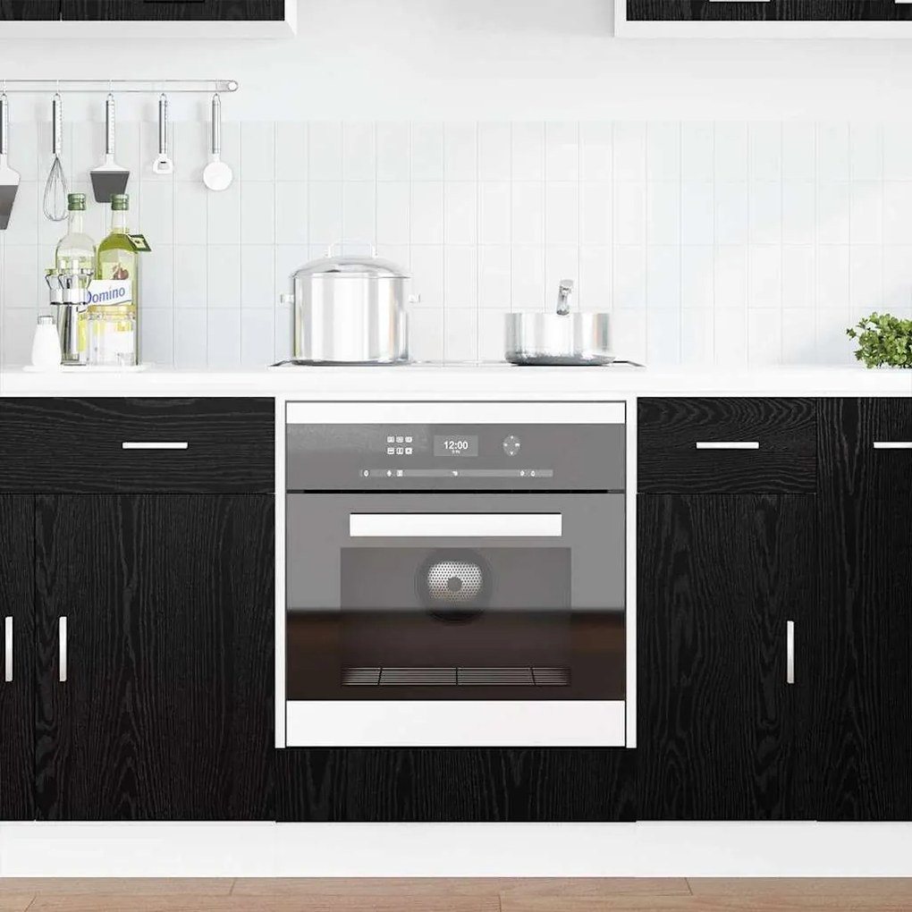 Armário de forno Carvalho preto 60 x 46 x 81.5 cm