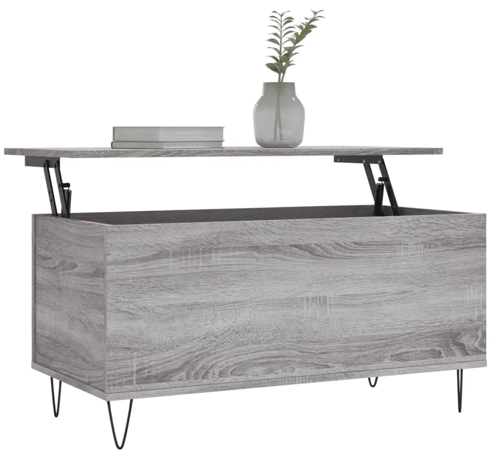 Mesa de centro 90x44,5x45 cm derivados de madeira cinza sonoma