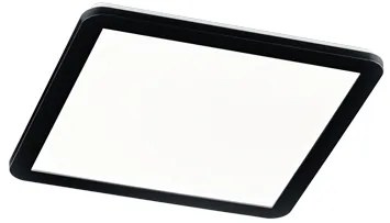 Candeeiro de teto quadrado preto 40 cm com LED regulável em 3 níveis IP44 - Lope Design