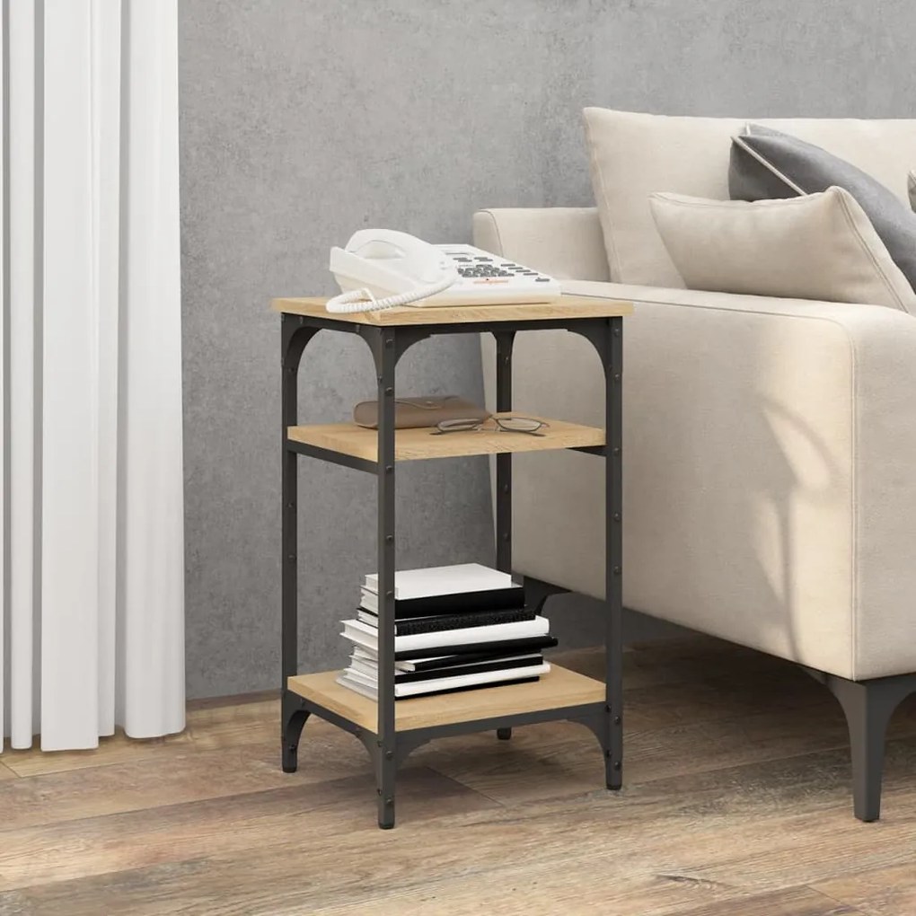 825803 vidaXL Mesa de apoio 35x30x60 cm derivados de madeira carvalho sonoma