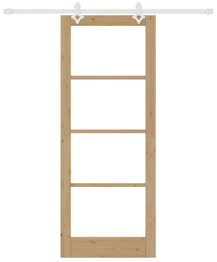 Porta Deslizante vidaXL com Conjunto de Hardware 83x211 cm Madeira Mac