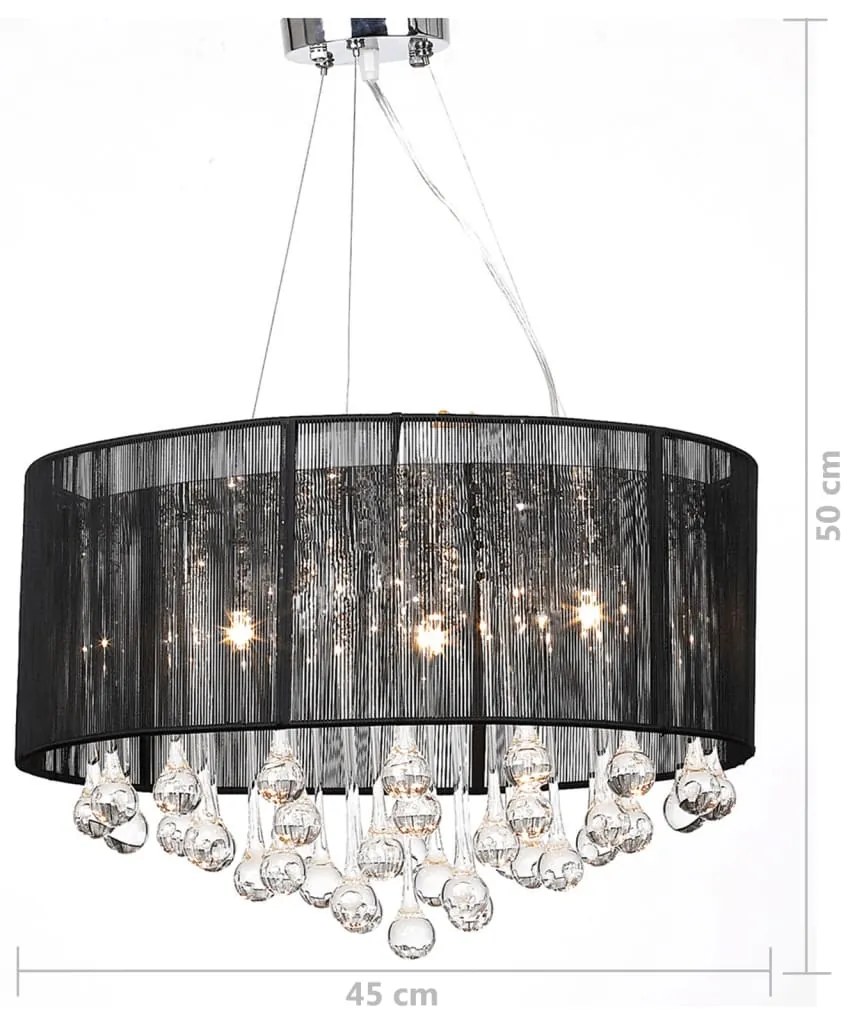 Candelabro preto com 85 cristais