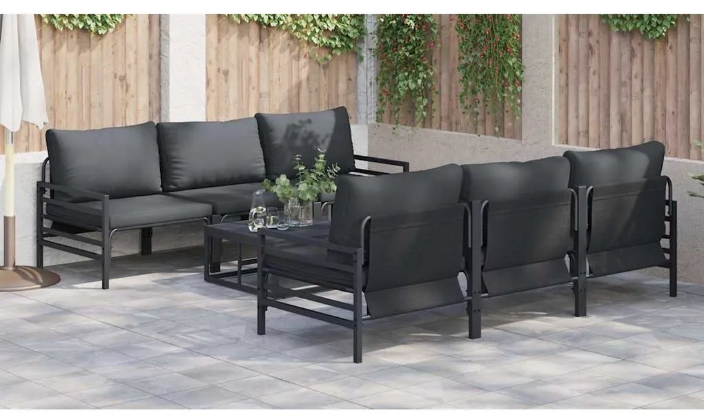 Conjunto de Sofá de Jardim 7 pcs Antracite 70 x 70.5 x 31.5 cm