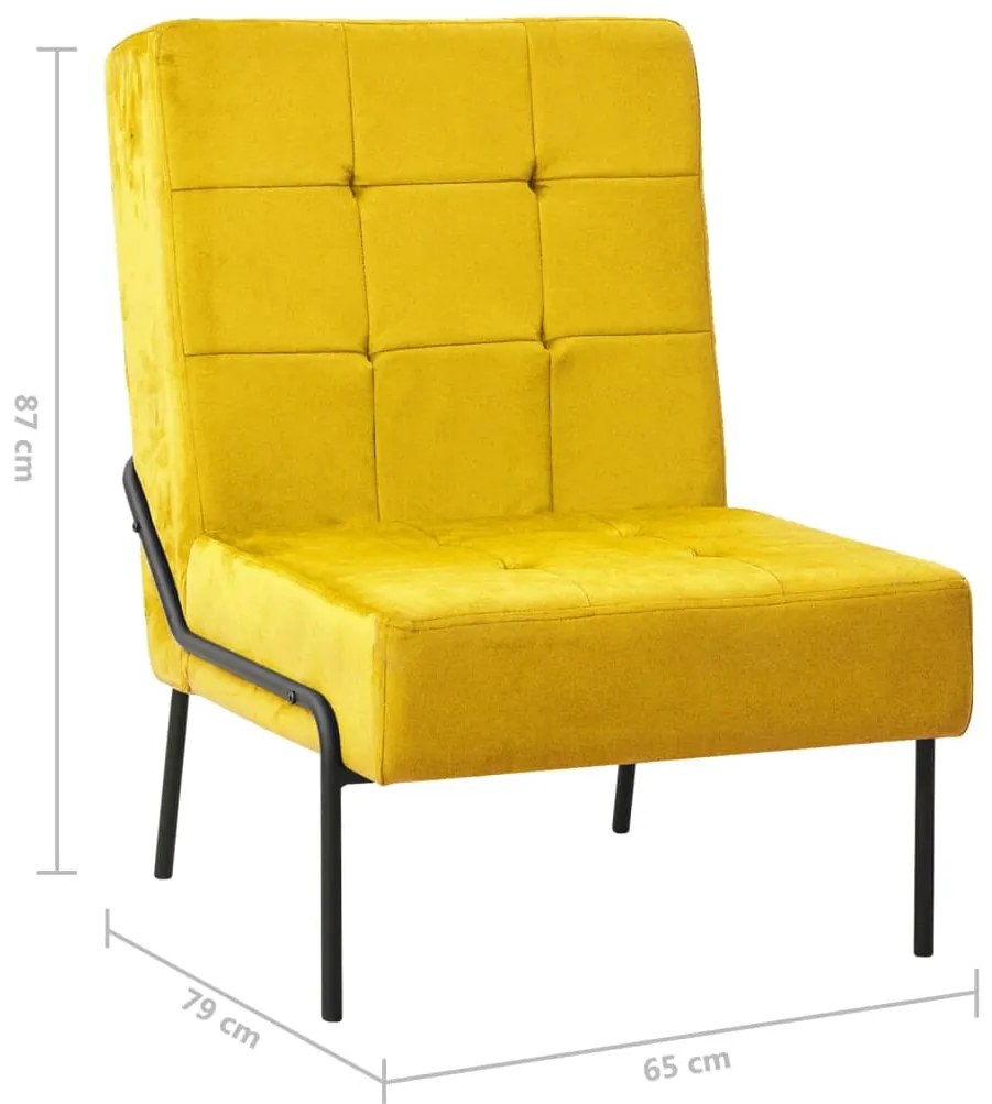 Cadeira de descanso 65x79x87 cm veludo amarelo mostarda