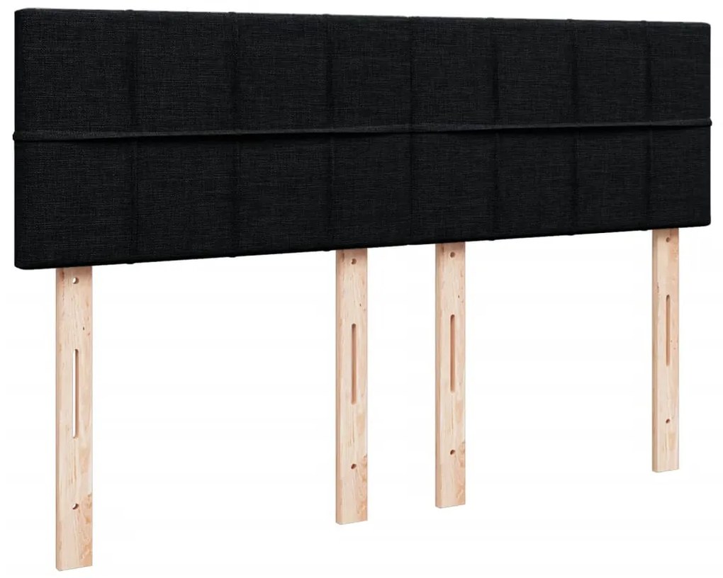 Cama com molas/colchão 160x200 cm tecido preto