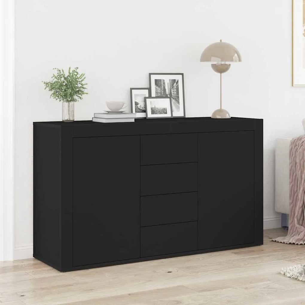 Buffet Lateral vidaXL Preto Madeira engenheirada 120 x 36 x 69 cm