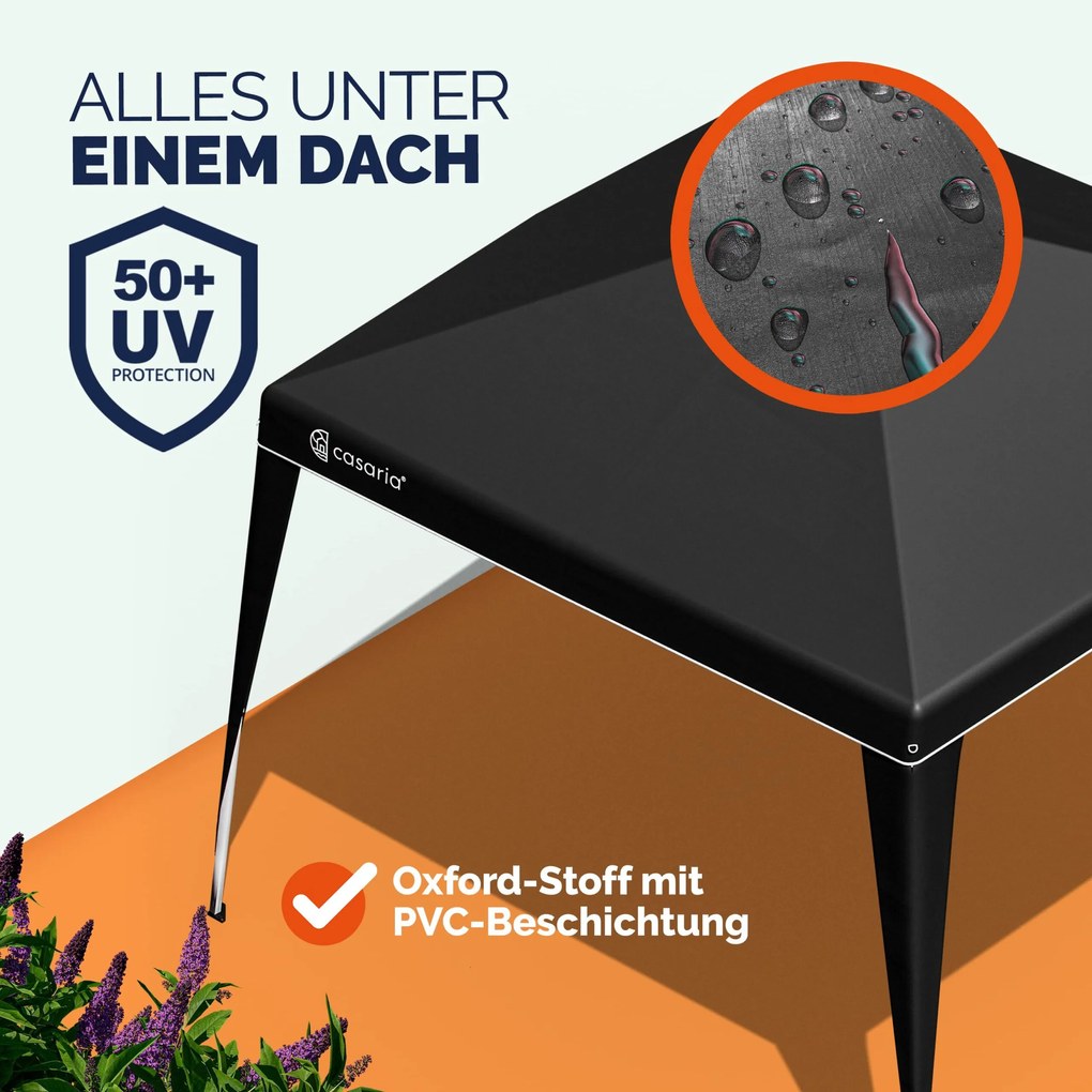 Tenda dobrável Popup Capri 3x3m Proteção UV 50 com saco transporte Preto
