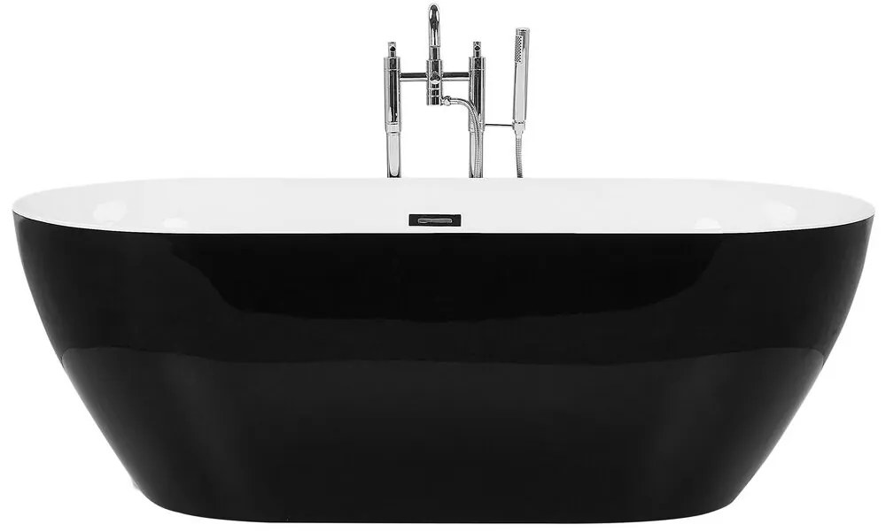 Banheira autónoma em acrílico preto 170 x 80 cm CARRERA Beliani