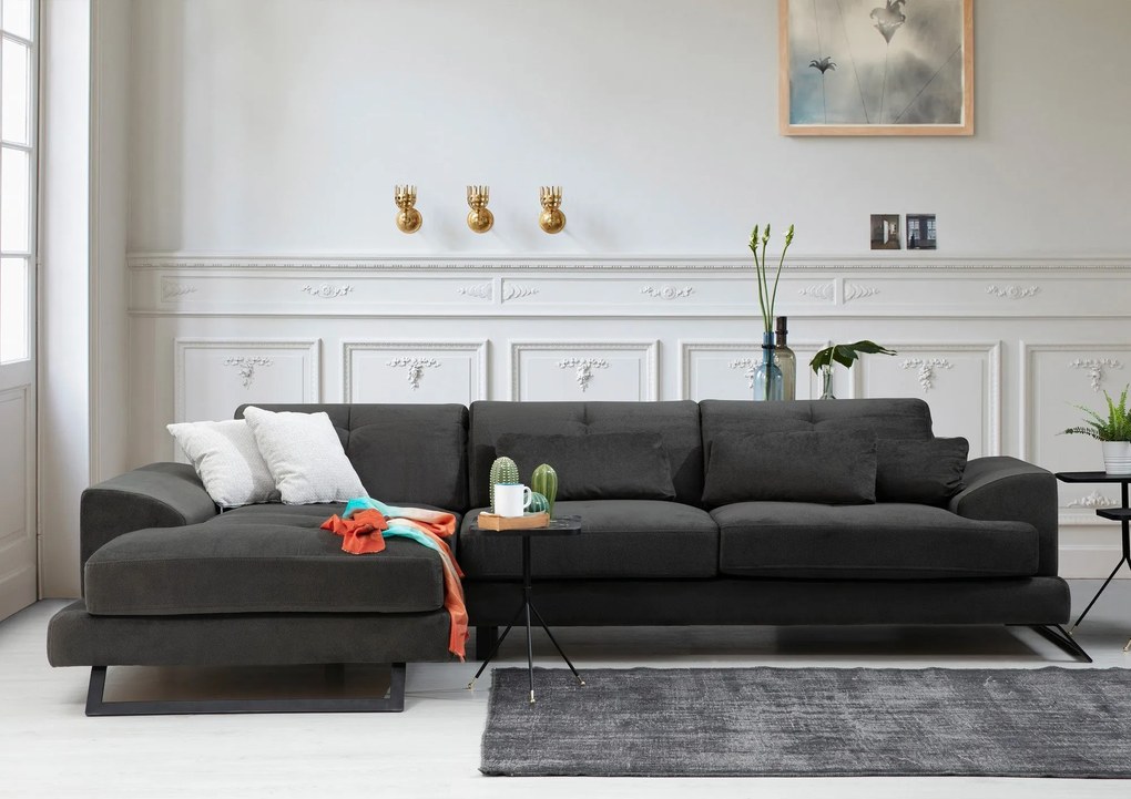 Sofá de Canto Frido – Antracite – 304 cm x 190 cm