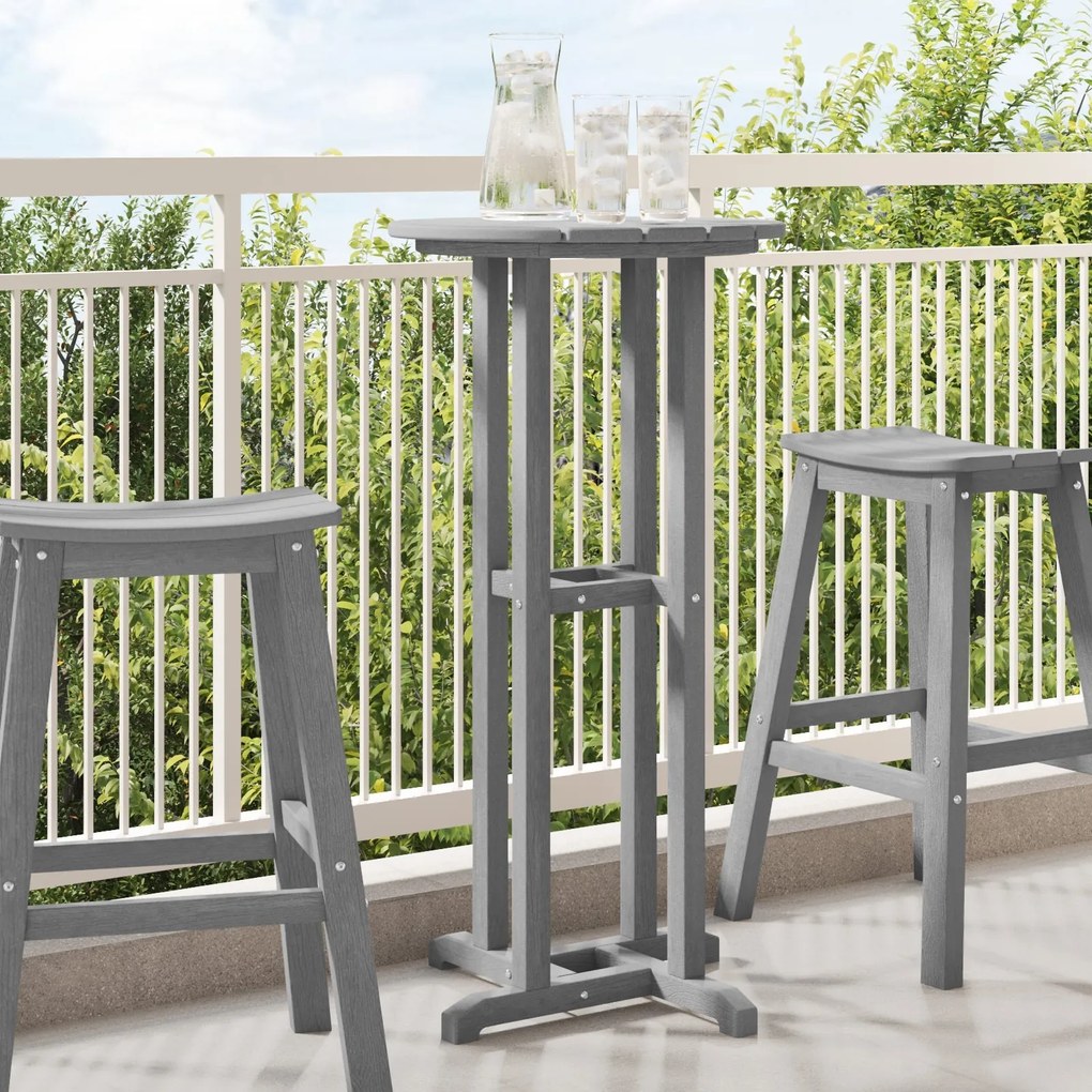 Mesa de Bar Cinzento-claro 55x55x107 cm HDPE