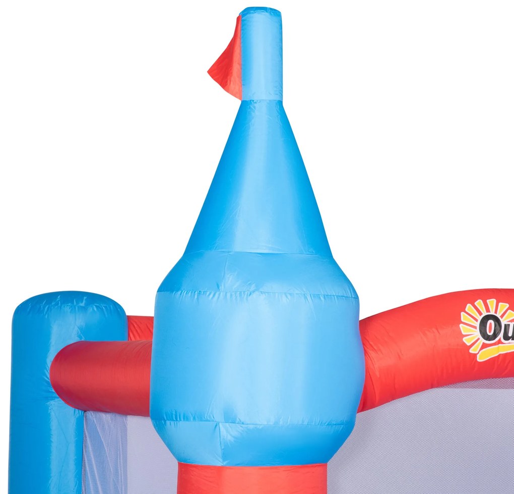 Castelo Insuflável com Escorrega Trampolim Piscina e Pistola de Água para Crianças acima de 3 Anos com Inflador e Bolsa de Transporte para Interior e Exterior 333x280x210cm Multicor