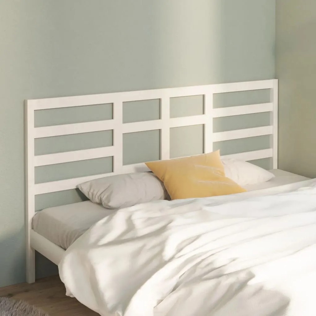 Cabeceira de cama 206x4x104 cm pinho maciço branco