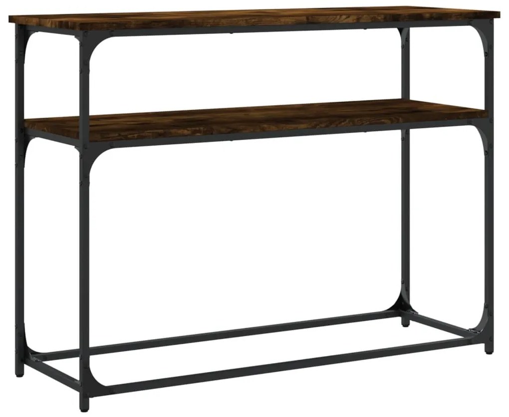 Mesa consola 100x35,5x75cm derivados de madeira carvalho fumado