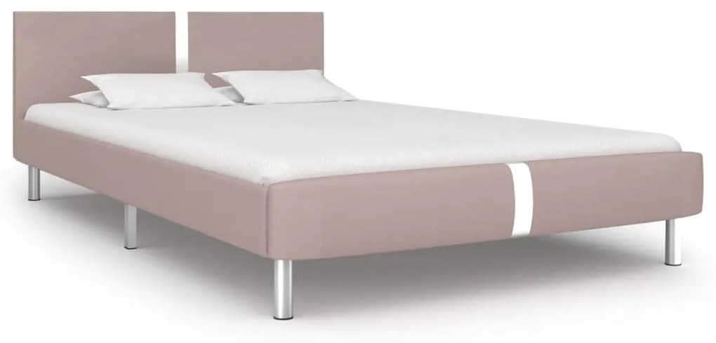 vidaXL Estrutura de cama 140x200 cm couro artificial cappuccino