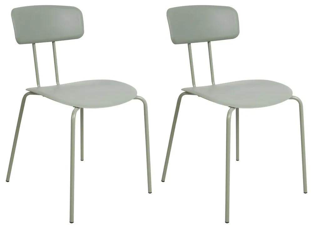 Conjunto de 2 cadeiras de jantar verdes claras SIBLEY Beliani