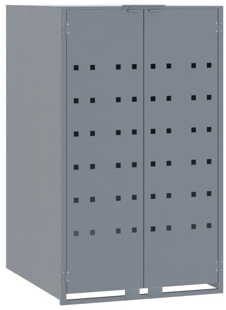 Abrigo para 4 caixotes do lixo 276x79x117 cm aço cinzento