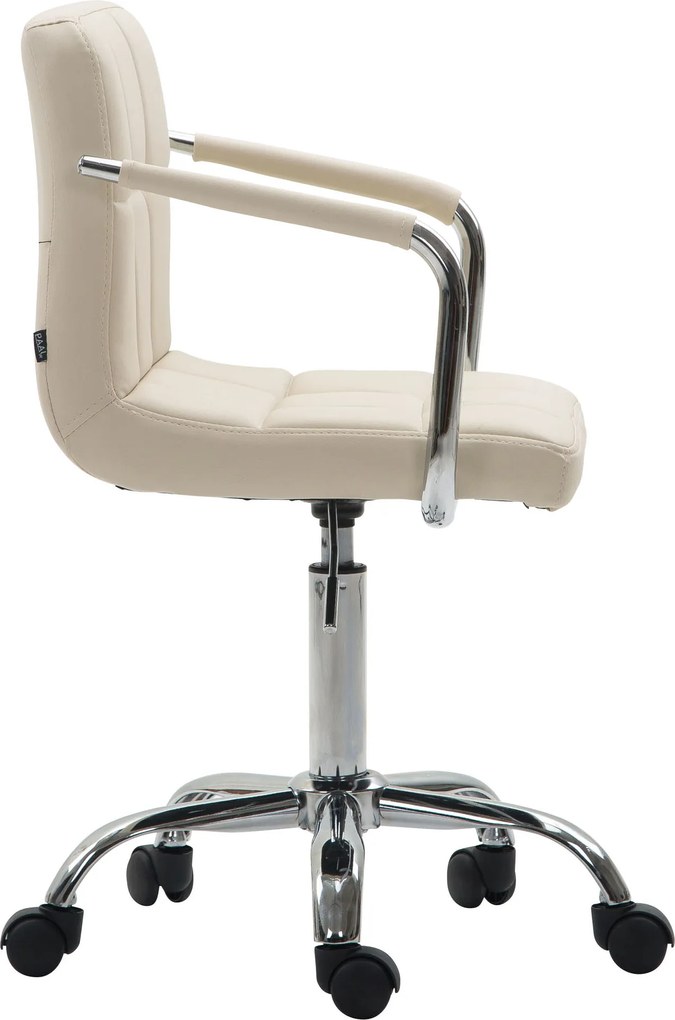 Cadeira de Escritório Lucy V2 de Couro Sintético Creme