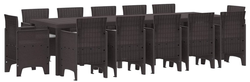 vidaXL Conjunto de Jantar para Jardim 13 pcs Marrom e Cinza claro