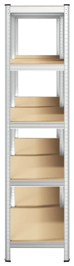 Prateleiras de armazenamento de 5 camadas 2 pcs aço prateado