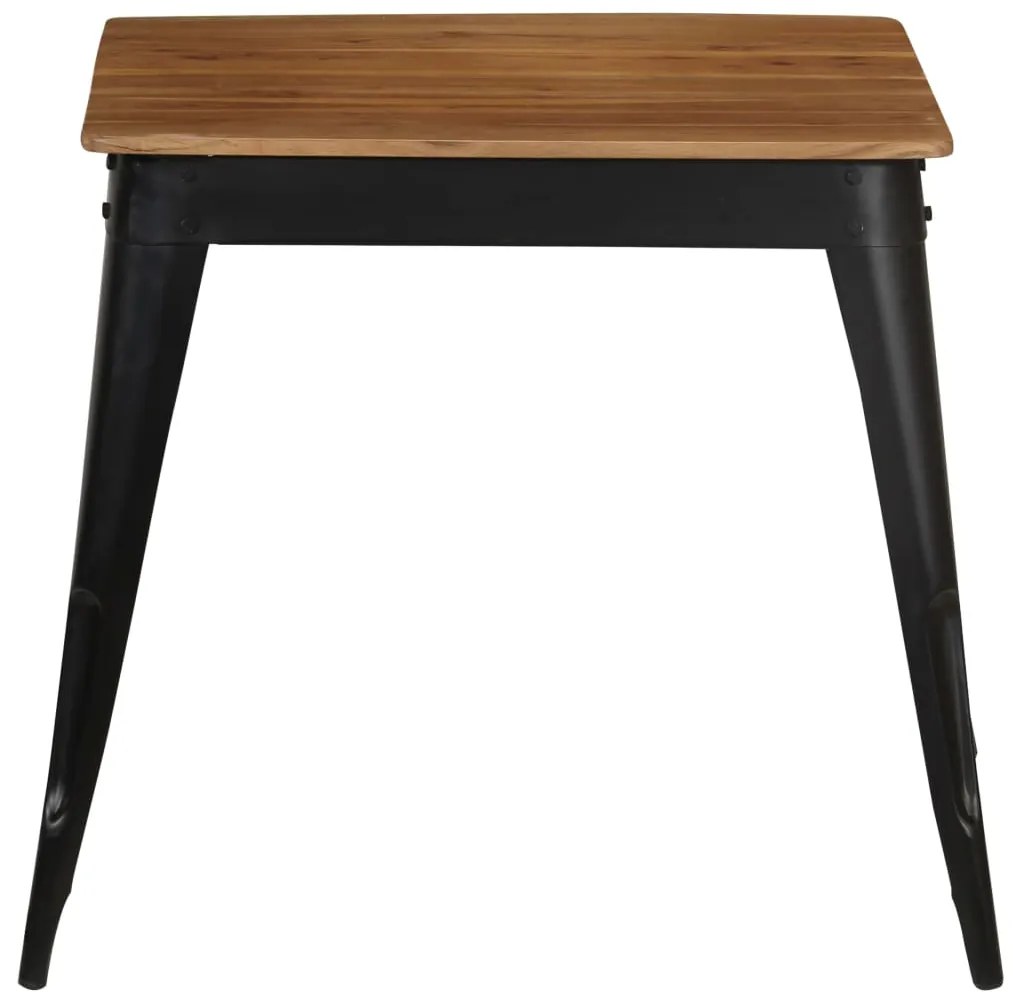 Mesa de jantar madeira de acácia maciça e aço 75x75x76 cm