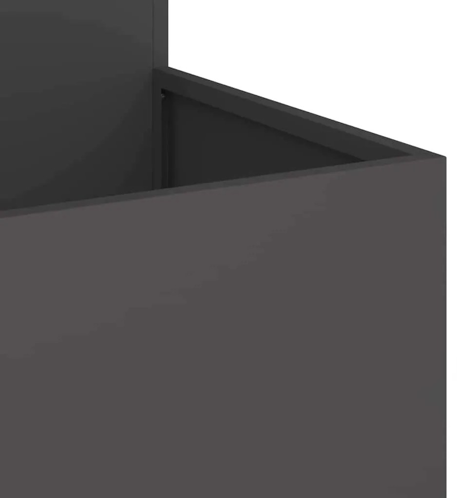 Plantadeira vidaXL 100x100x60 cm Aço Preto