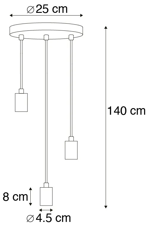 Candeeiro de suspensão Art Déco dourado - Facil 3 Design,Moderno