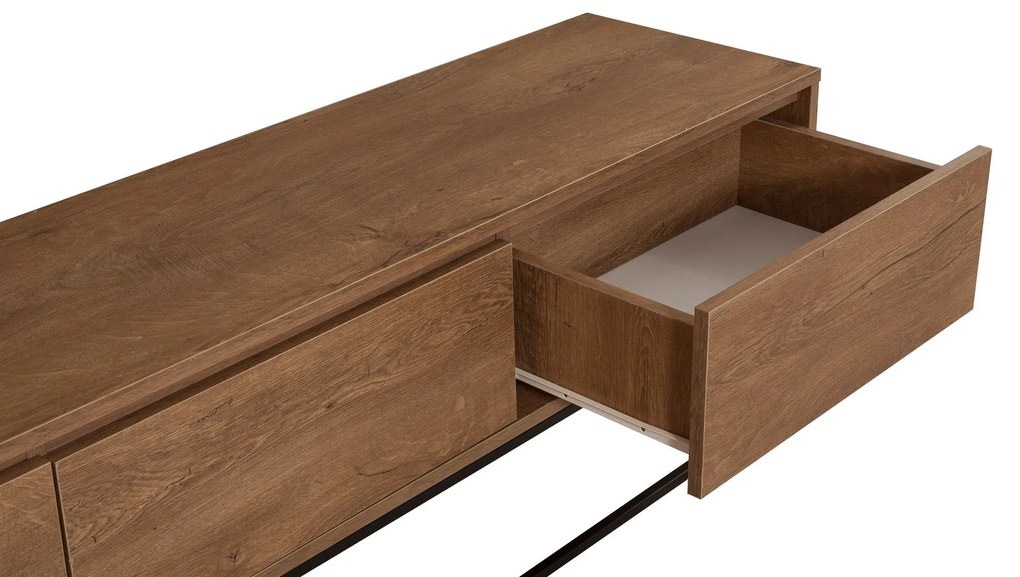 TV Stand Milo – Walnut Black – 180 cm x 50 cm x 40 cm