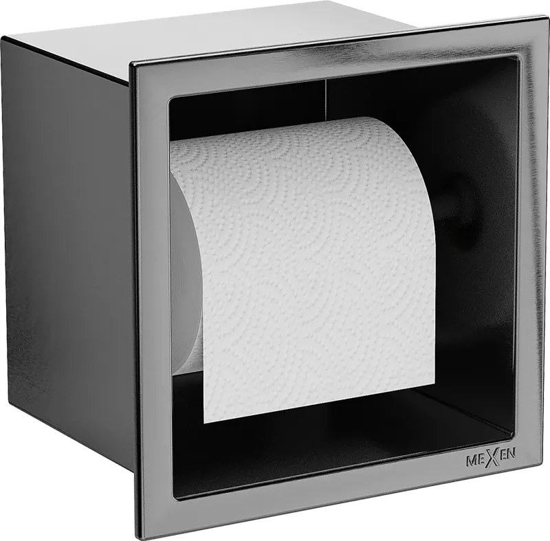 Mexen X-Wall-P suporte para papel higiénico, cinza chumbo escovado - 19E3