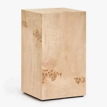 Mesa Auxiliar Quadrada 35x35 Cm Em Mdf Girolami Castanho Madeira De Raiz - Sklum