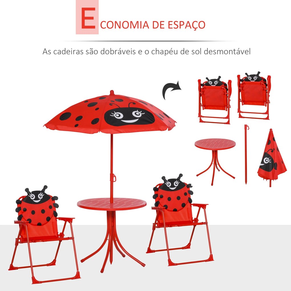 Conjunto de Mesa e Cadeira de Jardim Conjunto de Picnic Dobrável para