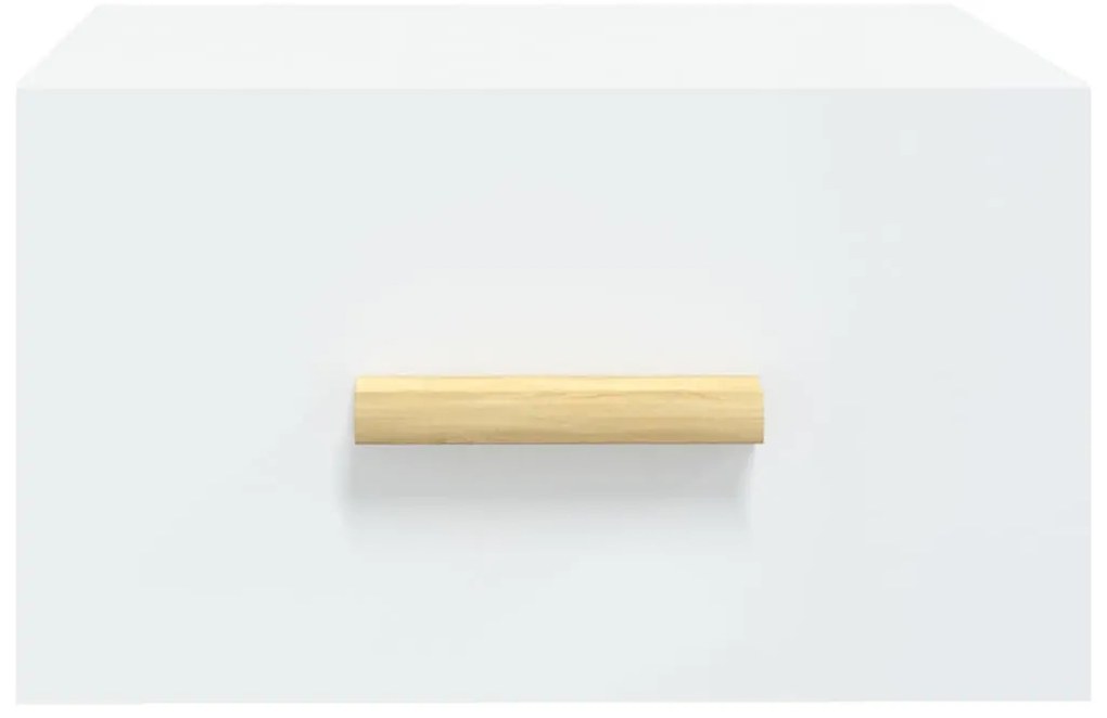 Mesas de cabeceira montagem na parede 2 pcs 35x35x20 cm branco