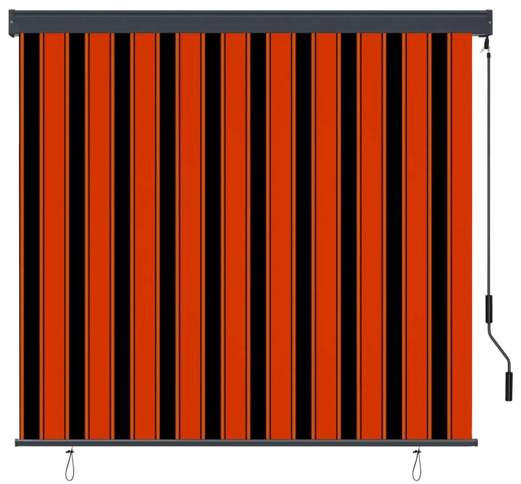 Estore de rolo para exterior 160x250 cm laranja e castanho